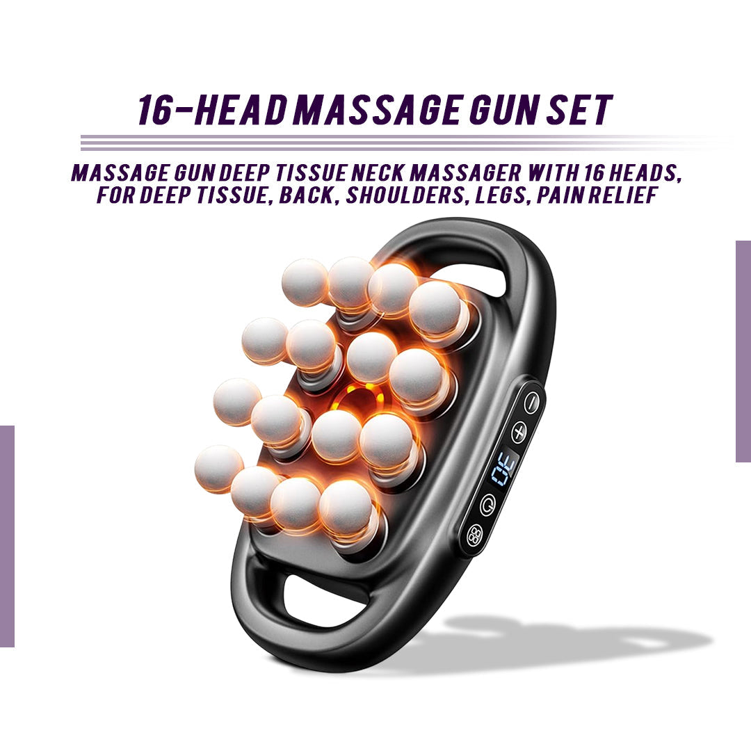 16-Head Deep Tissue Percussion Massage Gun