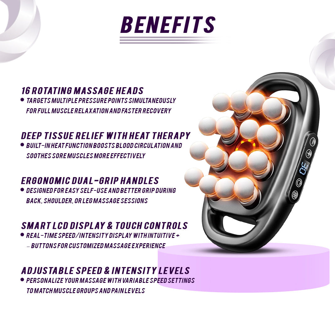 16-Head Deep Tissue Percussion Massage Gun