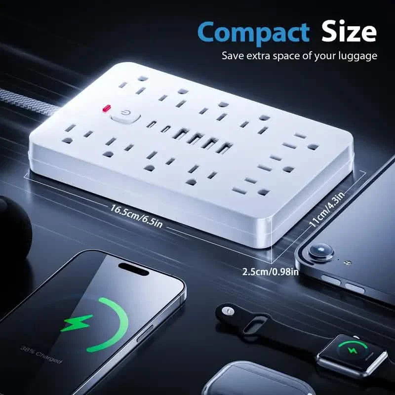 17-in-1 Surge Protector Extension Cord with USB Ports
