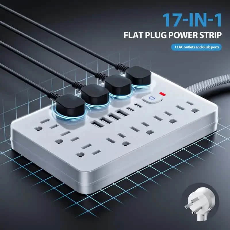 17-in-1 Surge Protector Extension Cord with USB Ports