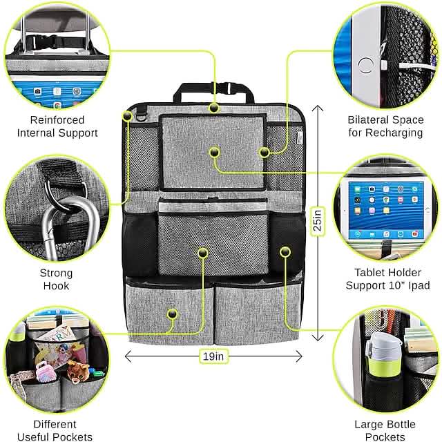 2-Piece Car Seat Organizer Bag