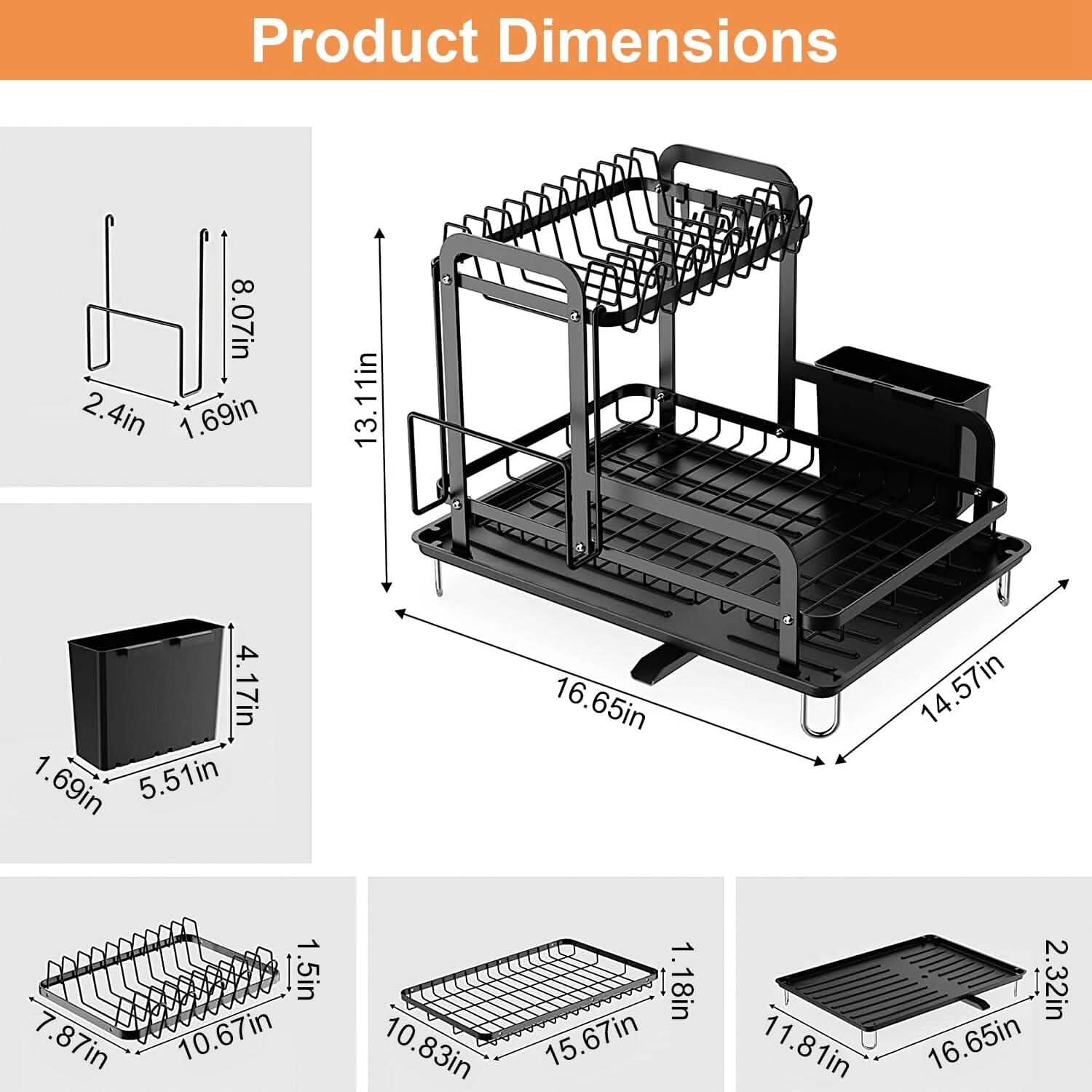 2-Tier Dish Drying Rack