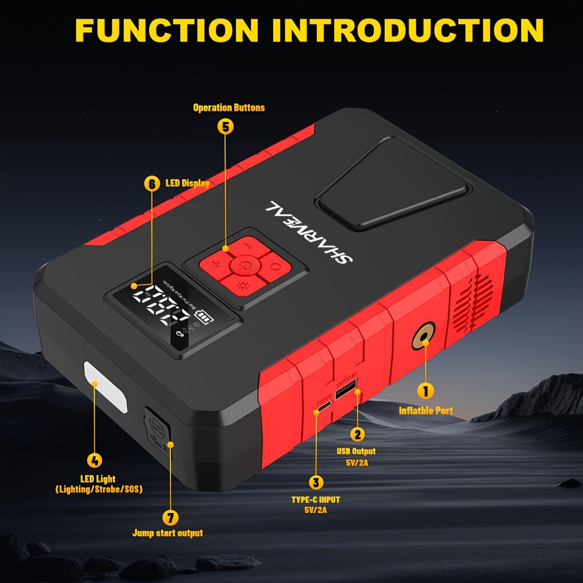 Portable Car Jump Starter & Air Compressor