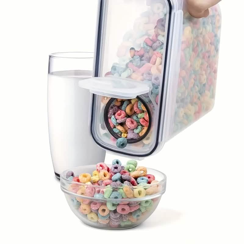 4-Piece Set: Airtight Cereal Storage Containers with Pour Spouts & Measuring Cup
