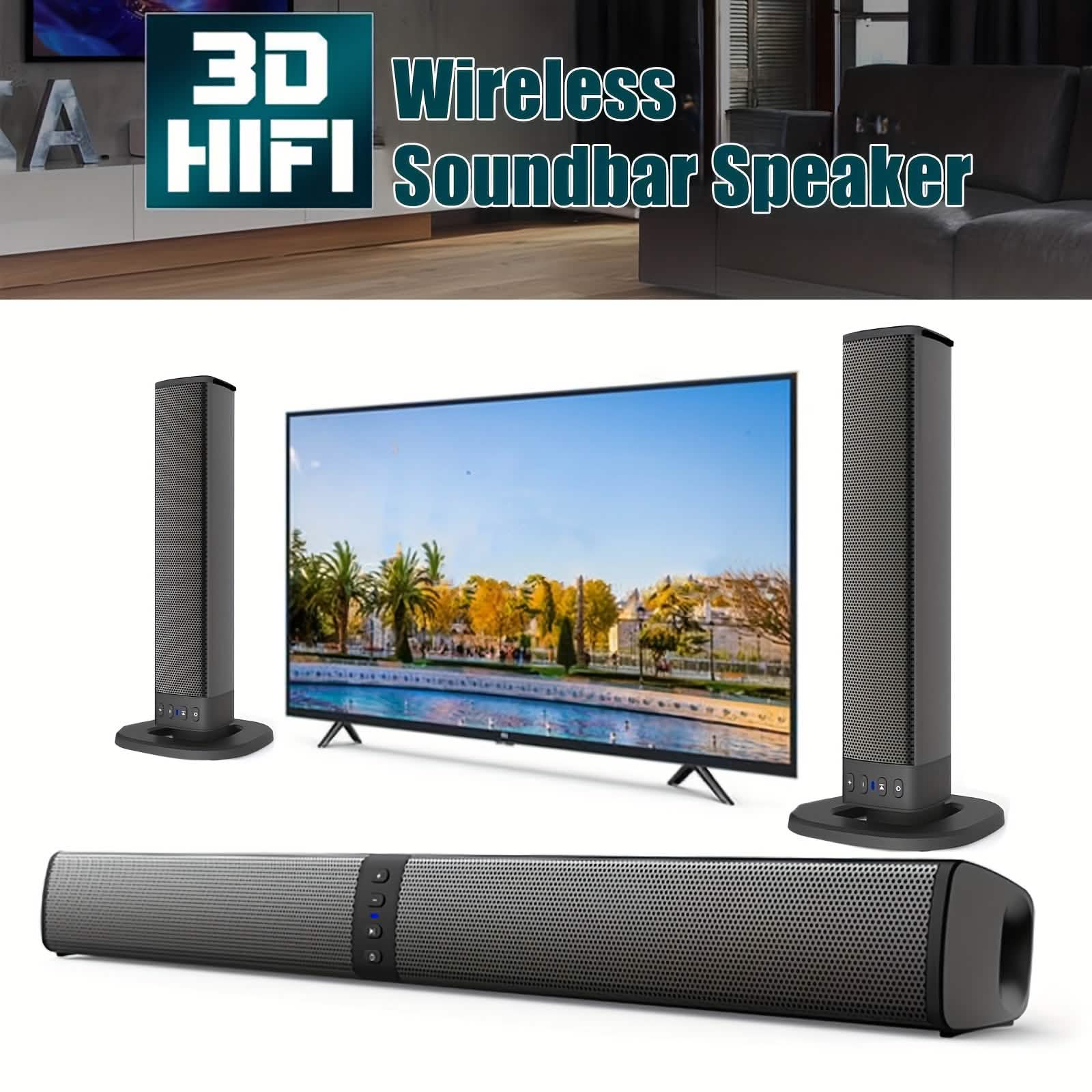 2-in-1 Wireless Soundbar for TV