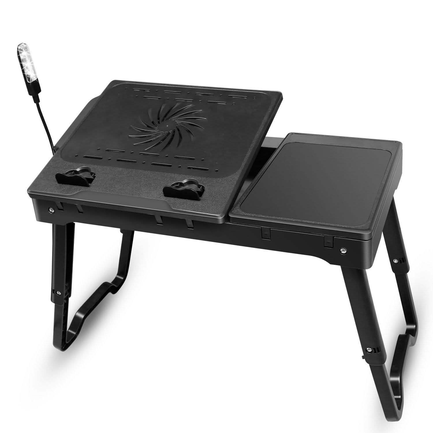 Foldable Laptop Desk with Cooling Fan & Mouse Pad