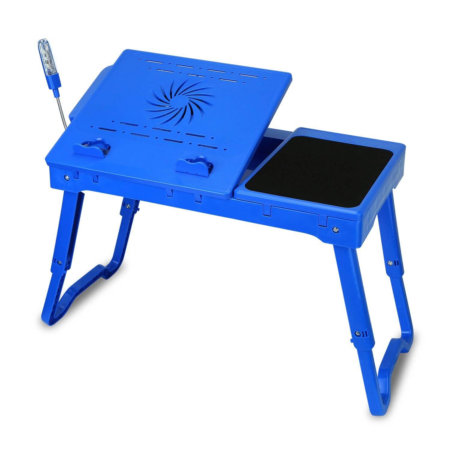 Foldable Laptop Desk with Cooling Fan & Mouse Pad