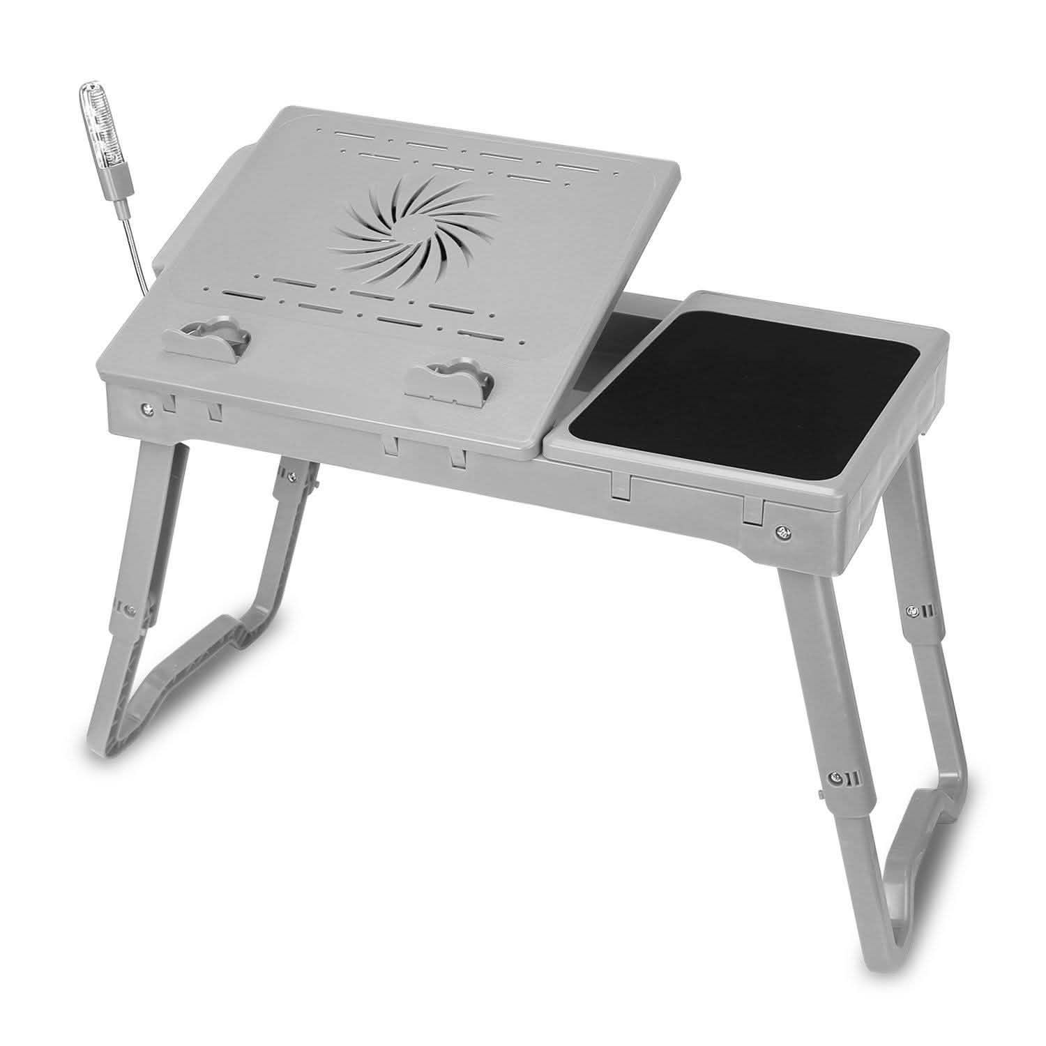 Foldable Laptop Desk with Cooling Fan & Mouse Pad
