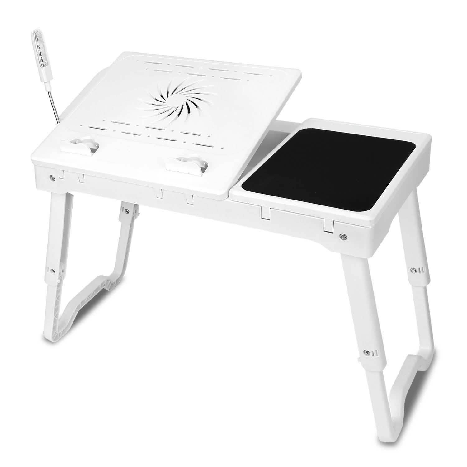 Foldable Laptop Desk with Cooling Fan & Mouse Pad